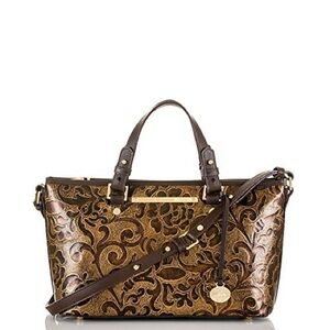 BRAHMIN GATSBY MINI ASHER BRONZE /GOLD METALLIC SATCHEL PURSE/SHOULDER BAG